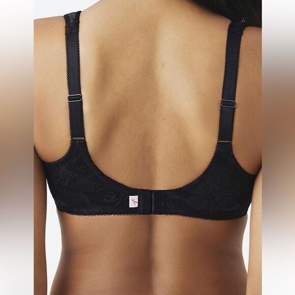 EUC SIZE 34DDD BLACK WACOAL BREAST CANCER AWARENESS BRA - Picture 1 of 7